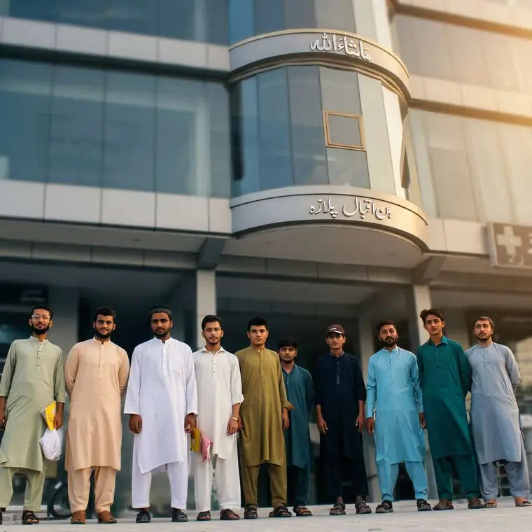 Students of a KISI safety training batch standing together outside the institute campus building